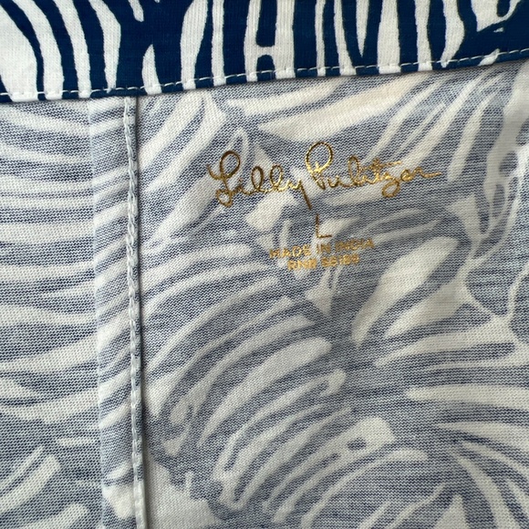 Lilly Pulitzer Cath Dress Printed Notch Neck Tie Cuff Large - Picture 5 of 5